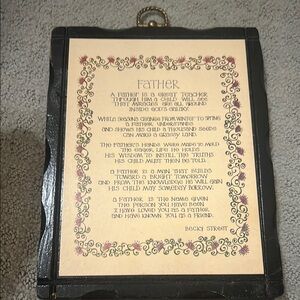 Vintage Father's Inspirational handcrafted pine wall hanging
